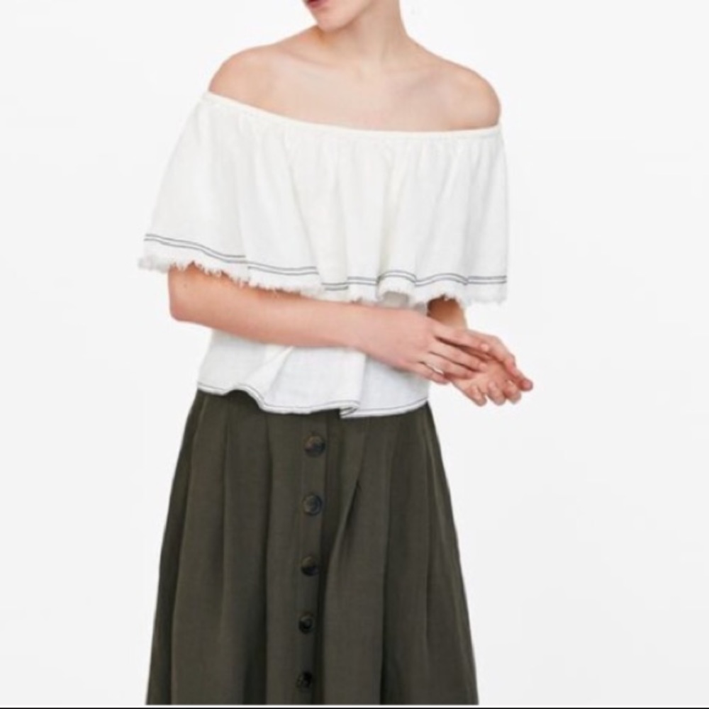 Zara linen crop top